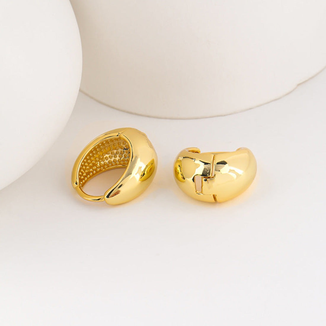 Valerie Gold Huggies nugget earrings