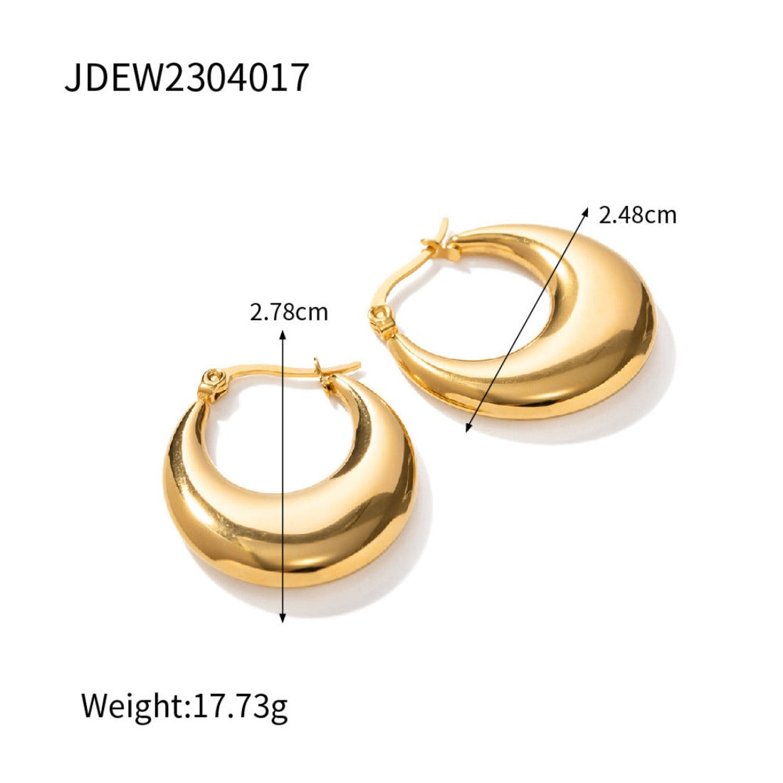 Gold Oval Hoop Earrings